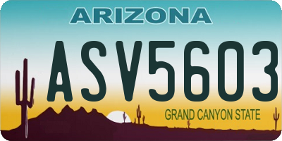 AZ license plate ASV5603