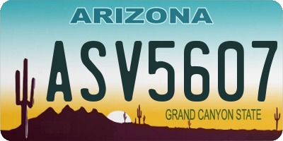 AZ license plate ASV5607