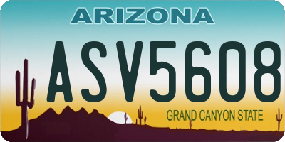 AZ license plate ASV5608