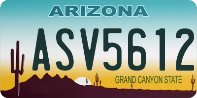 AZ license plate ASV5612