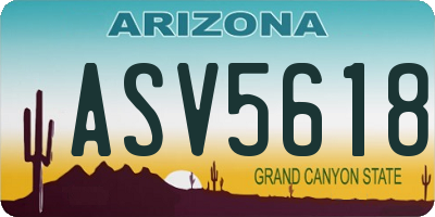 AZ license plate ASV5618