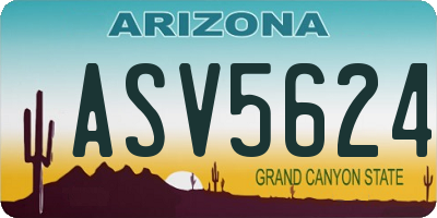 AZ license plate ASV5624