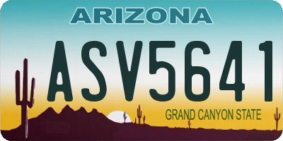 AZ license plate ASV5641