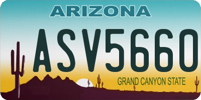 AZ license plate ASV5660