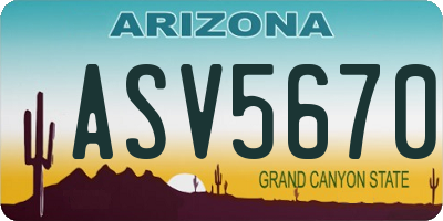 AZ license plate ASV5670