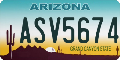 AZ license plate ASV5674