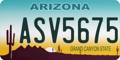 AZ license plate ASV5675