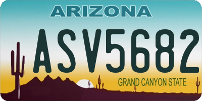 AZ license plate ASV5682
