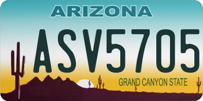 AZ license plate ASV5705