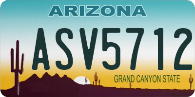 AZ license plate ASV5712
