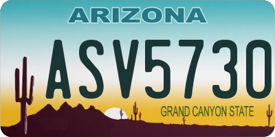 AZ license plate ASV5730