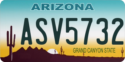 AZ license plate ASV5732