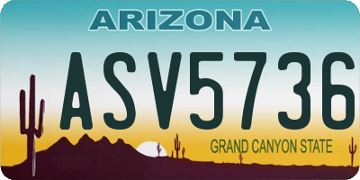 AZ license plate ASV5736
