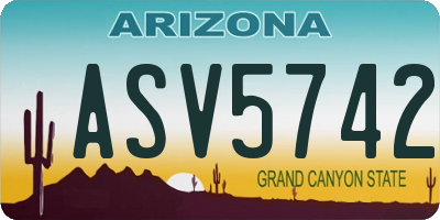 AZ license plate ASV5742