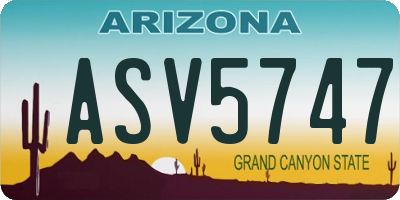 AZ license plate ASV5747