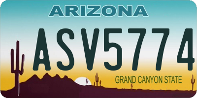 AZ license plate ASV5774