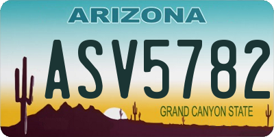 AZ license plate ASV5782