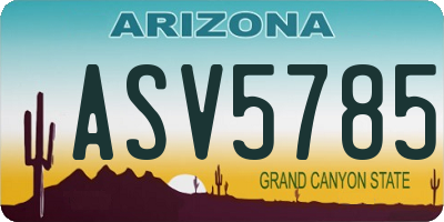 AZ license plate ASV5785