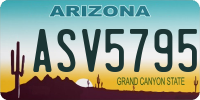 AZ license plate ASV5795