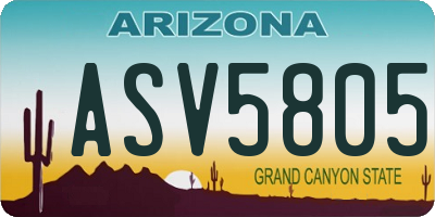 AZ license plate ASV5805