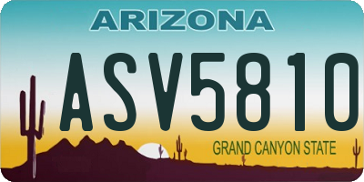 AZ license plate ASV5810