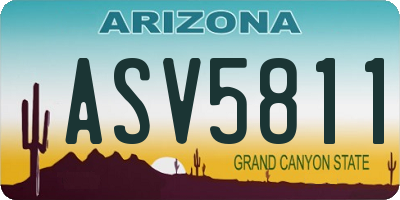 AZ license plate ASV5811