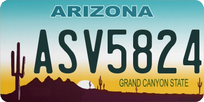 AZ license plate ASV5824