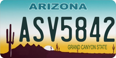 AZ license plate ASV5842