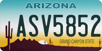 AZ license plate ASV5852