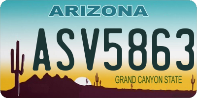 AZ license plate ASV5863
