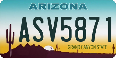 AZ license plate ASV5871