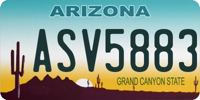 AZ license plate ASV5883