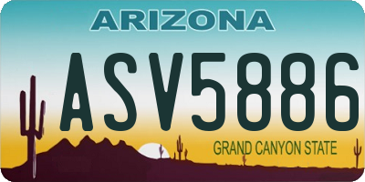 AZ license plate ASV5886