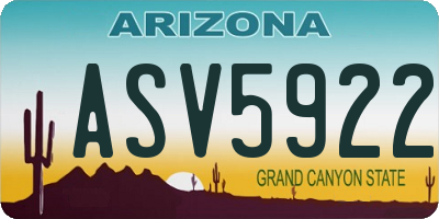AZ license plate ASV5922
