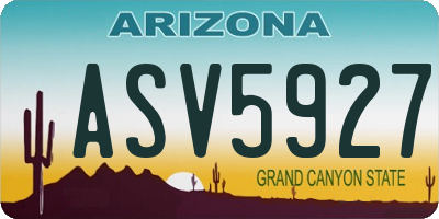 AZ license plate ASV5927