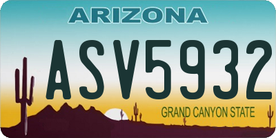AZ license plate ASV5932