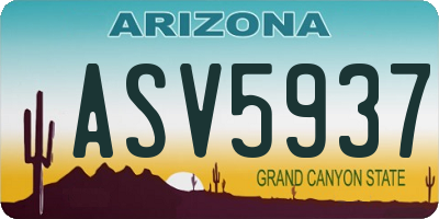 AZ license plate ASV5937