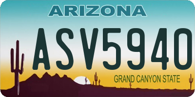 AZ license plate ASV5940