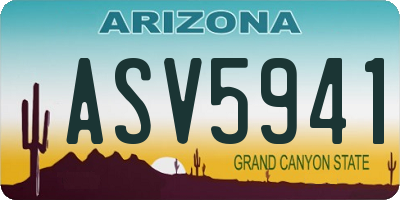 AZ license plate ASV5941