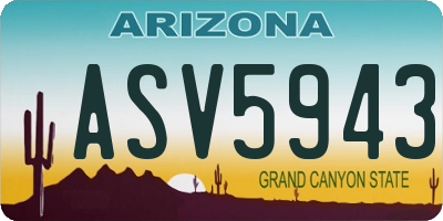AZ license plate ASV5943