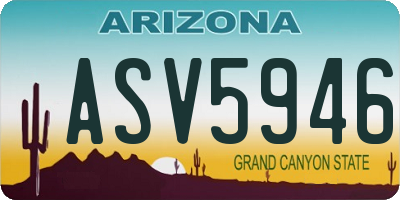 AZ license plate ASV5946