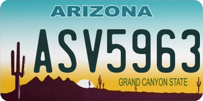 AZ license plate ASV5963