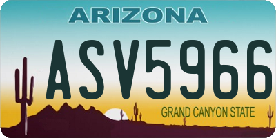 AZ license plate ASV5966