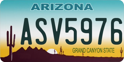 AZ license plate ASV5976