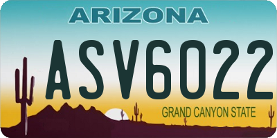 AZ license plate ASV6022