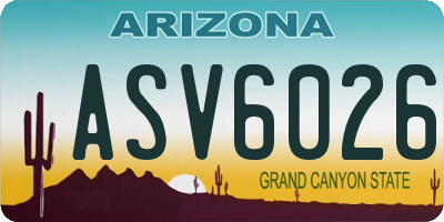 AZ license plate ASV6026