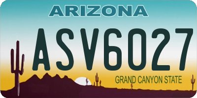 AZ license plate ASV6027