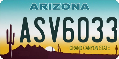 AZ license plate ASV6033