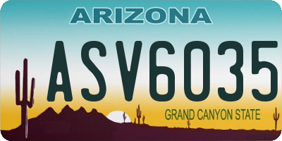 AZ license plate ASV6035