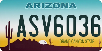 AZ license plate ASV6036